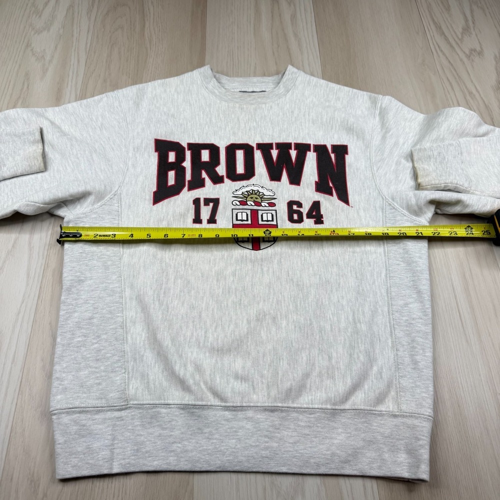 Champion Reverse Weave Mens Long Sleeve Crewneck Brown University Size S - Picture 7 of 10